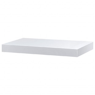 Polička nástěnná 40 cm, MDF, barva bílý vysoký lesk, baleno v ochranné fólii P-023 WT
